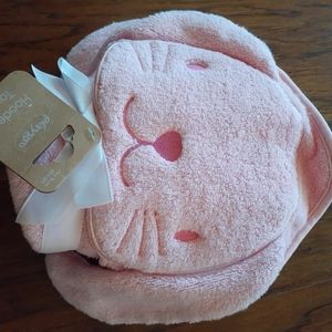 NWT Playgro 30" Pink Hooded Bunny Face Towel